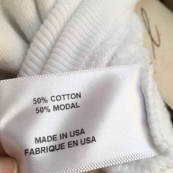 Pam & Gela, Strappy One Shoulder Short Sleeve Sweatshirt Top. White. Small - Picture 9 of 11